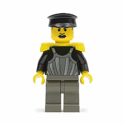 Time Twisters - Dark Gray Armor with Silver Stripes and Rivets, Yellow Epaulettes (Professor Millennium / Commodore Schmidt)