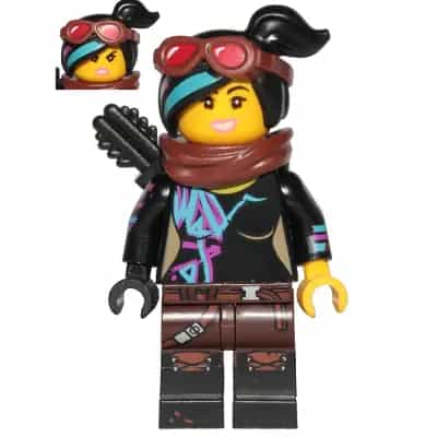 Lucy Wyldstyle with Black Quiver, Reddish Brown Scarf and Goggles, Open Mouth Smile / Angry