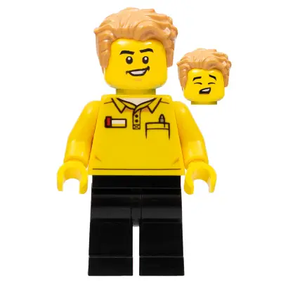 LEGO Brand Store Employee, Hair Swept Left Tousled