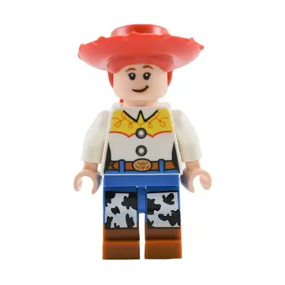 Jessie - Normal Legs, Minifigure Head and Bow, Molded Dark Orange Boots