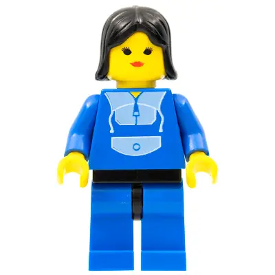 Jogging Suit, Blue Legs with Black Hips, Black Female Hair