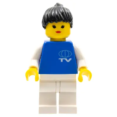 TV Logo Small Pattern, White Legs, Black Ponytail Hair