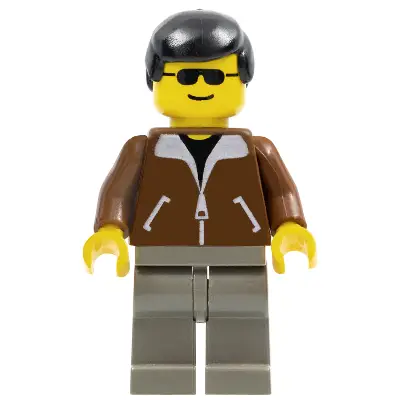 Jacket Brown - Dark Gray Legs, Black Male Hair