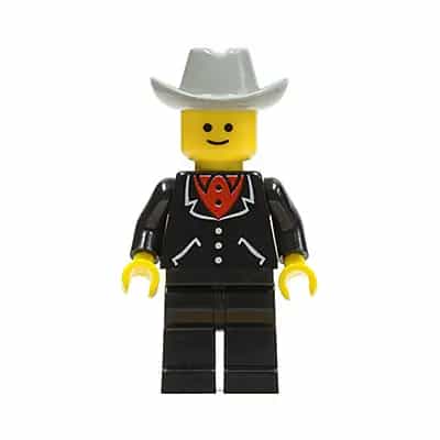 Suit with 3 Buttons Black - Black Legs, Light Gray Cowboy Hat