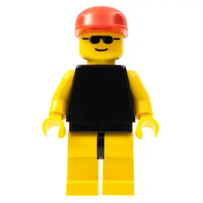 Plain Black Torso with Yellow Arms, Yellow Legs, Sunglasses, Red Cap