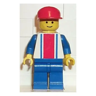 Vertical Lines Red & Blue - Blue Arms - Blue Legs, Red Cap