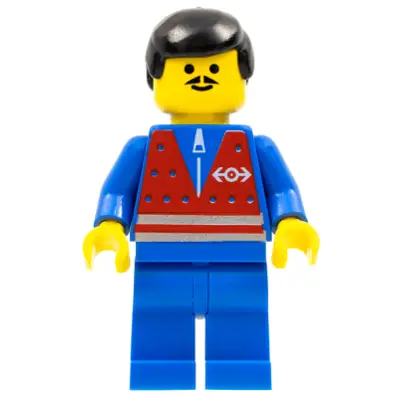 Red Vest and Zipper - Blue Legs, Black Male Hair