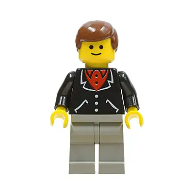 Suit with 3 Buttons Black - Light Gray Legs, Brown Male Hair