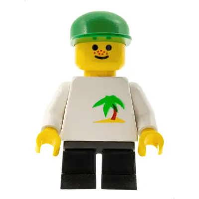 Palm Tree - Black Short Legs, Green Cap