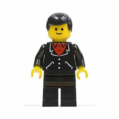 Suit with 3 Buttons Black - Black Legs, Black Male Hair