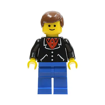 Suit with 3 Buttons Black - Blue Legs, Brown Male Hair