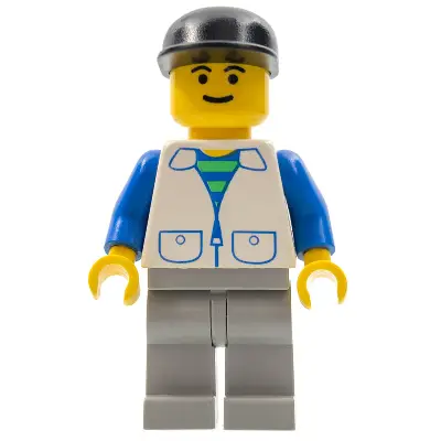 Suit with 2 Pockets White - Light Gray Legs, Black Cap