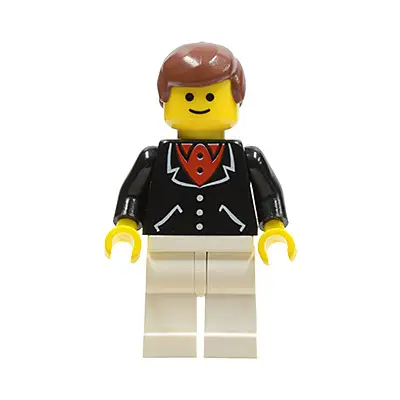 Suit with 3 Buttons Black - White Legs, Brown Male Hair