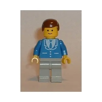 Suit with 3 Buttons Blue - Light Gray Legs, Brown Male Hair