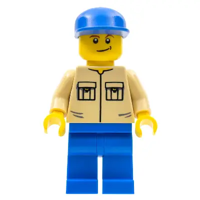 Shirt with 2 Pockets No Collar, Blue Legs, Blue Cap