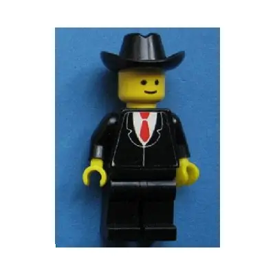 Patron - Black Suit with Red Tie (Torso Sticker), Black Legs, Black Cowboy Hat