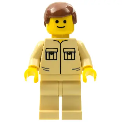 Shirt with 2 Pockets No Collar, Tan Legs, Reddish Brown Male Hair