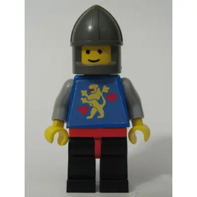Castle Guard, Lion with Hearts, Black Legs , Dark Gray Chin-Guard (Stickered Torso)