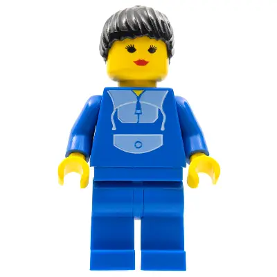 Jogging Suit, Blue Legs, Black Ponytail Hair