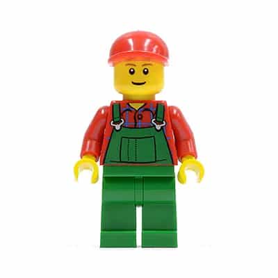 Overalls Farmer Green, Red Short Bill Cap