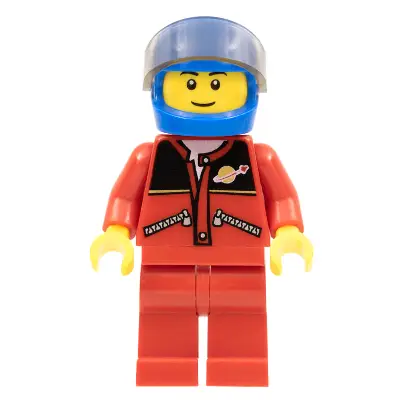Red Jacket with Zipper Pockets and Classic Space Logo, Red Legs, Blue Helmet
