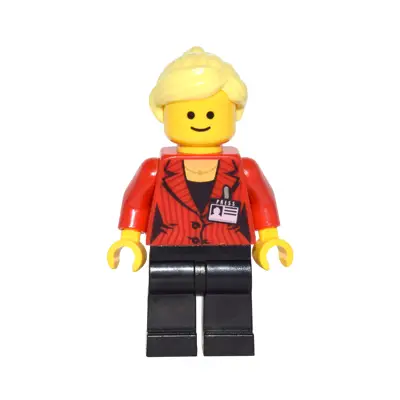 Press Woman / Reporter - Bright Light Yellow Hair Female Ponytail