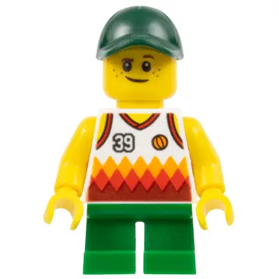 Boy, Jersey with #39, Green Short Legs, Dark Green Cap