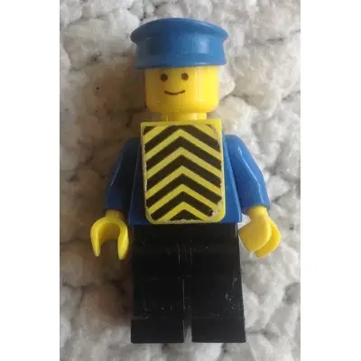 Plain Blue Torso with Blue Arms, Black Legs, Blue Hat, Yellow Vest with Black Chevrons (Stickers)