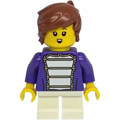 Shopping Street Child - Boy, Dark Purple Marching Band Jacket, White Short Legs, Reddish Brown Hair