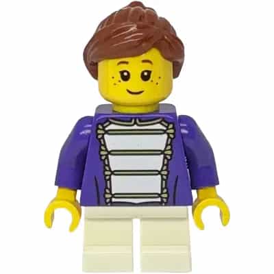 Shopping Street Child - Girl, Dark Purple Marching Band Jacket, White Short Legs, Reddish Brown Hair