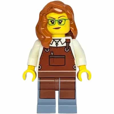 Shopping Street Carpenter - Female, White Shirt, Reddish Brown Apron, Sand Blue Legs, Dark Orange Hair