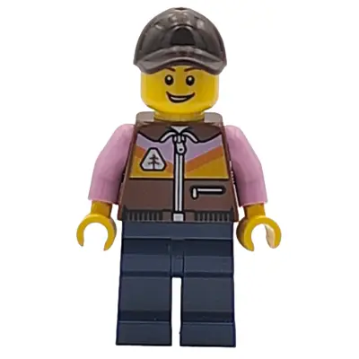 Airplane Passenger - Male, Reddish Brown Jacket, Dark Blue Legs, Dark Brown Cap