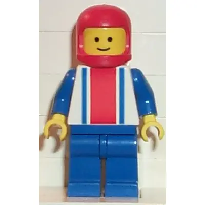 Vertical Lines Red & Blue - Blue Arms - Blue Legs, Red Classic Helmet