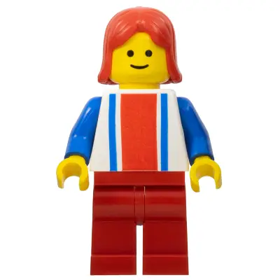 Vertical Lines Red & Blue - Blue Arms - Red Legs, Blue Arms, Red Female Hair