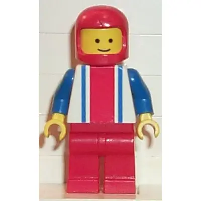 Vertical Lines Red & Blue - Blue Arms - Red Legs, Red Classic Helmet