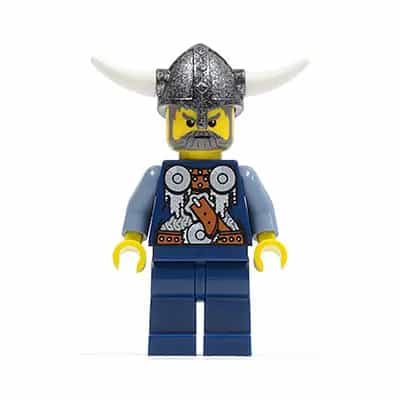 Viking Blue Chess Bishop - Horns Glued to Helmet
