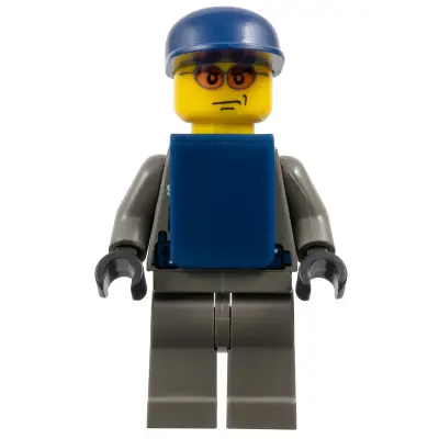 Police - Security Guard, Dark Gray Legs, Dark Blue Cap, Dark Blue Vest