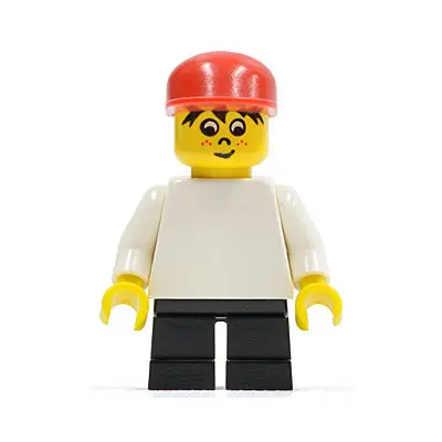 Timmy - Black Short Legs, Plain White Torso, Red Cap