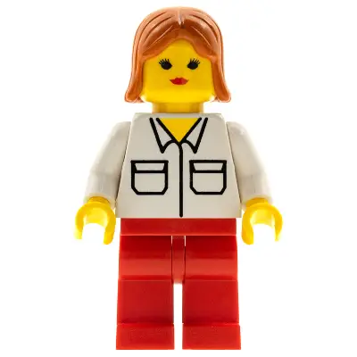 Shirt with 2 Pockets, Red Legs, Dark Orange Female Hair