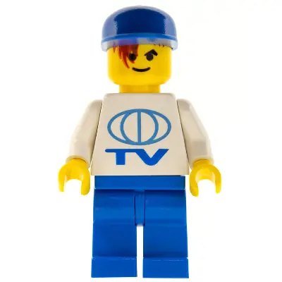 TV Logo Large Pattern on Front, LEGO Soccer Logo on Back, Blue Legs, Blue Cap