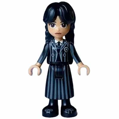 Wednesday Addams - Black and Dark Bluish Gray Nevermore Academy Uniform
