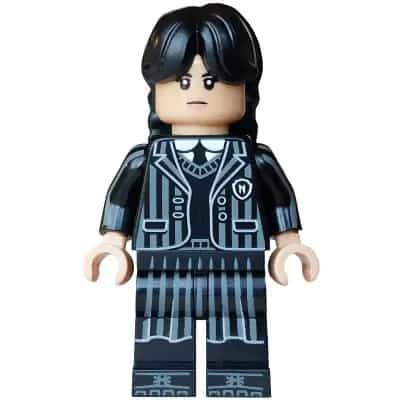 Wednesday Addams - Black and Dark Bluish Gray Nevermore Academy Uniform