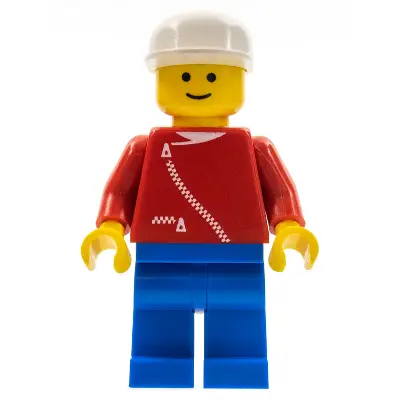 Jacket with Zipper - Red, Blue Legs, White Cap