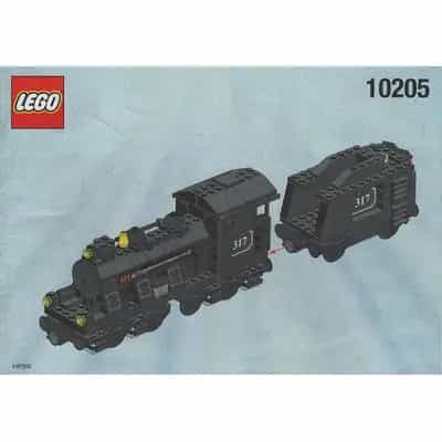 Large Train Engine with Tender, Black