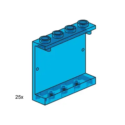 1x3x4 Wall Element Transparent Blue