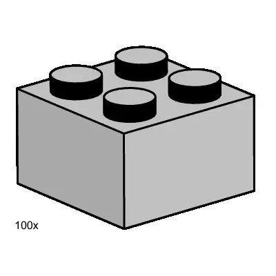 2x2 Light Grey Bricks