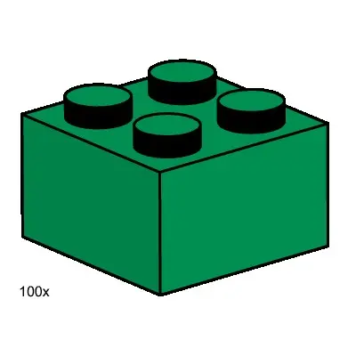 2x2 Dark Green Bricks