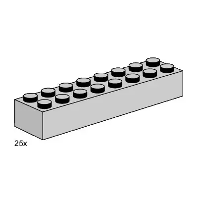 2x8 Light Grey Bricks