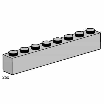 1x8 Light Grey Bricks