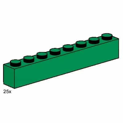 1x8 Dark Green Bricks